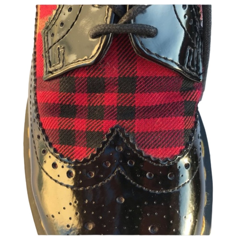 Dr. Martens Black and Red Plaid Brogues - Picture 9 of 11